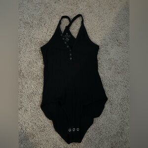 American Eagle Black Ribbed Bodysuit